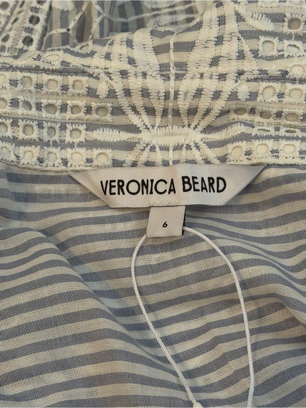 Veronica Beard Kiki Eyelet Jacket NWT Blue Utility Cinch Waist Size 6 - Picture 11 of 12